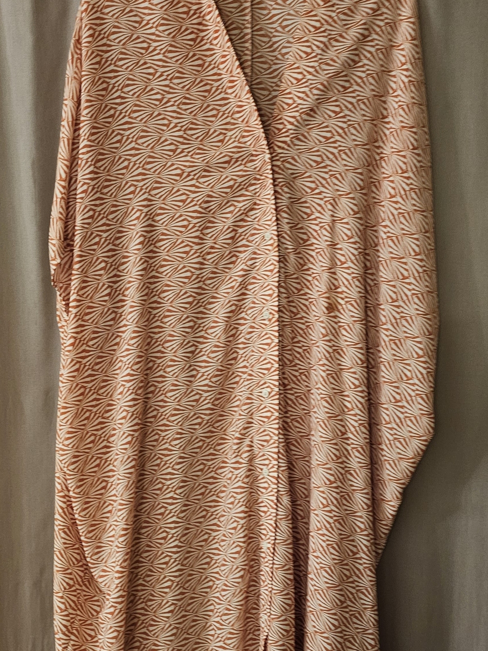 H&M Peach and White Geometric Wrap Tunic